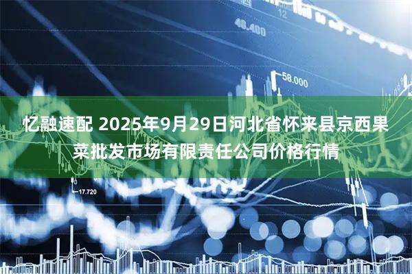 忆融速配 2025年9月29日河北省怀来县京西果菜批发市场有限责任公司价格行情