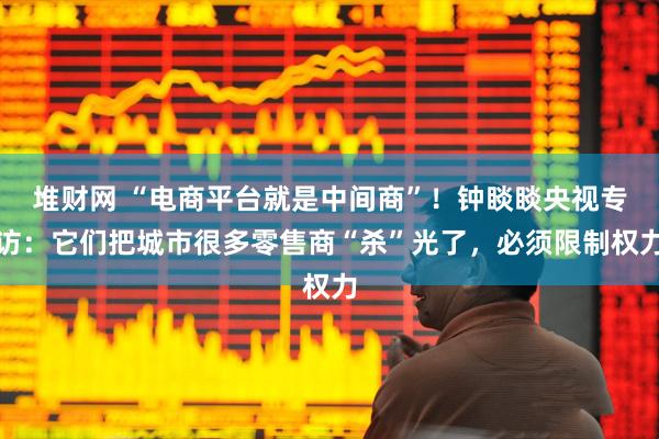 堆财网 “电商平台就是中间商”！钟睒睒央视专访：它们把城市很多零售商“杀”光了，必须限制权力